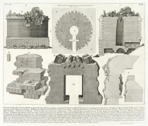 Giovanni Battista Piranesi - Plan of the Mausoleum of Caecilia Metella, wife of the Triumvir Marcus Crassus, published 1756–57