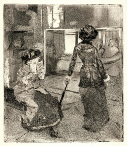 Edgar Degas - Mary Cassatt at the Louvre: The Etruscan Gallery, 1879–80