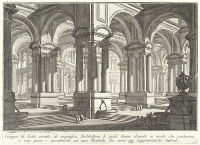Giovanni Battista Piranesi - Stairways adorned by magnificient architecture . . ., ca. 1750