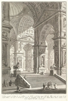 Giovanni Battista Piranesi - Large sculpture gallery built on arches and lit from above . . . , ca. 1750