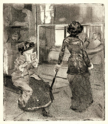 Edgar Degas - Mary Cassatt at the Louvre: The Etruscan Gallery, 1879–80