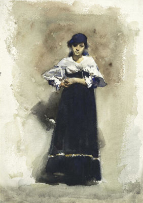 John Singer Sargent - Young Woman with a Black Skirt, early 1880s